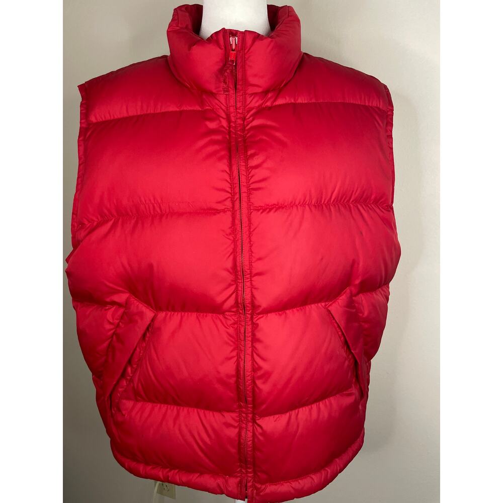 Lands' End Men's Red Puffer Vest - Size Large